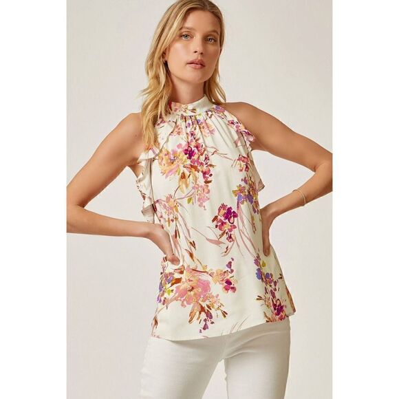 Andree by Unit High Neck floral sleeveless top size 2X NWT - Picture 2 of 15